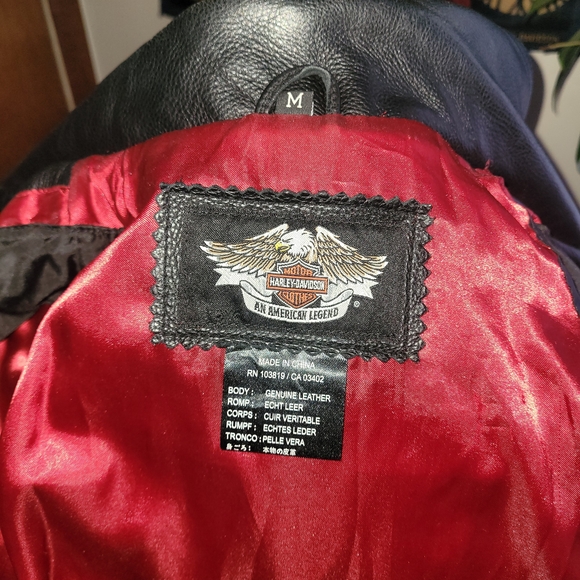 Harley-Davidson Black Leather Jacket with Red Fringe - Picture 12 of 14
